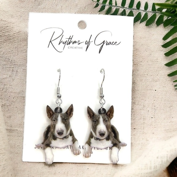 Bull Terrier Dangle Earrings: Show Off Your Pup Passion! 🐶 NWT Day Jewelry - Picture 2 of 12